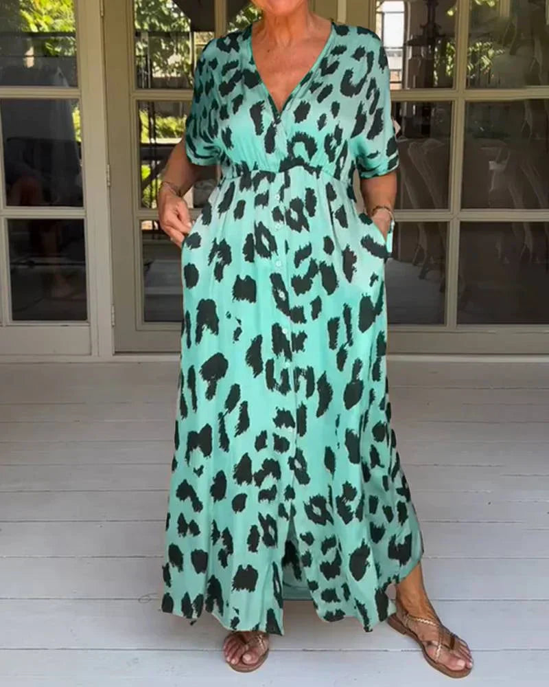 Helga - Leopard Print Maxi Dress