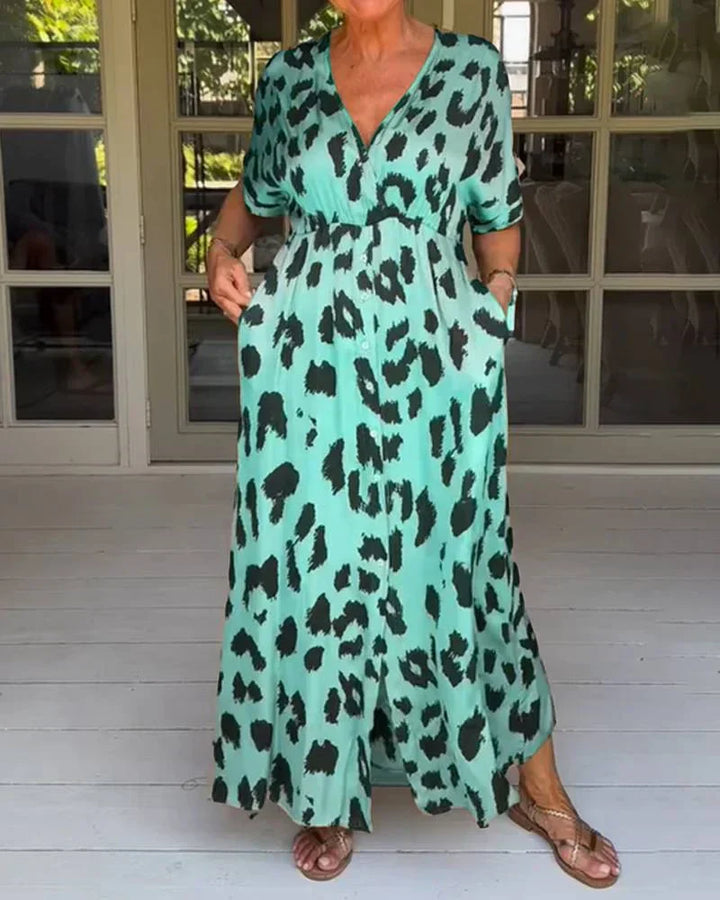 Helga - Leopard Print Maxi Dress