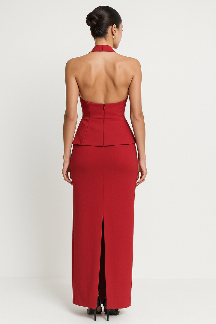 Two-Piece Dress Top and Long Skirt