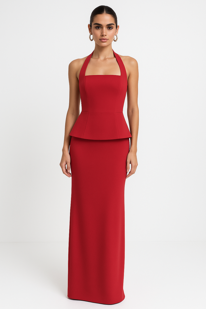 Two-Piece Dress Top and Long Skirt