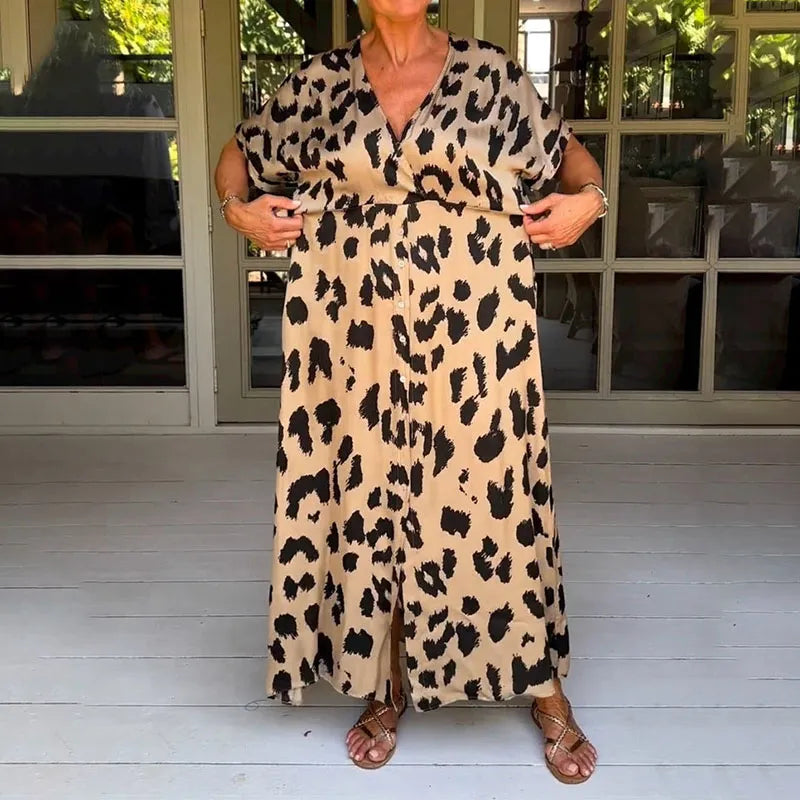 Helga - Leopard Print Maxi Dress