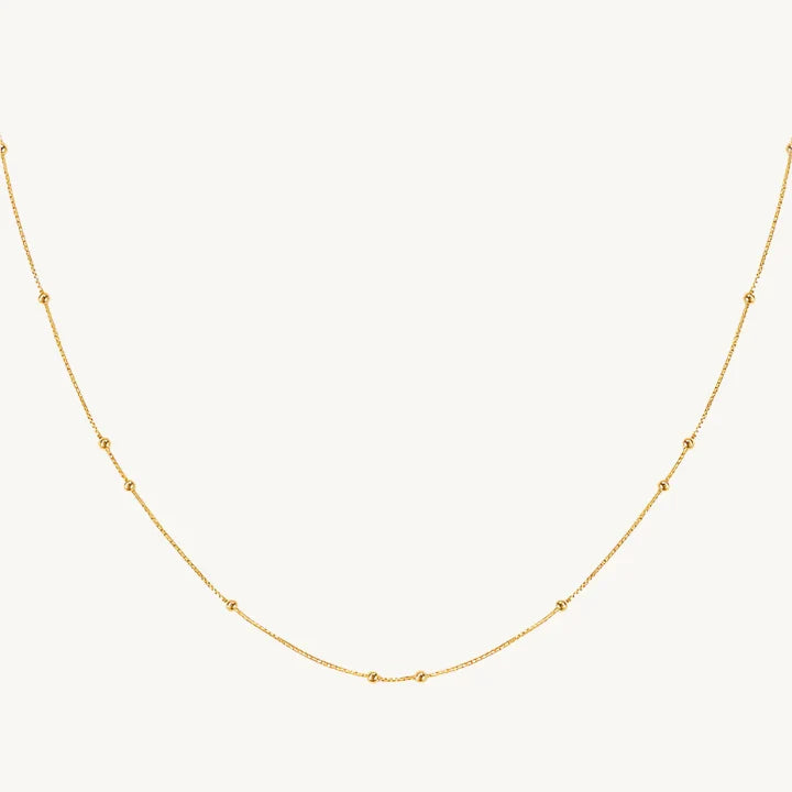 Gold Beaded Chain Necklace