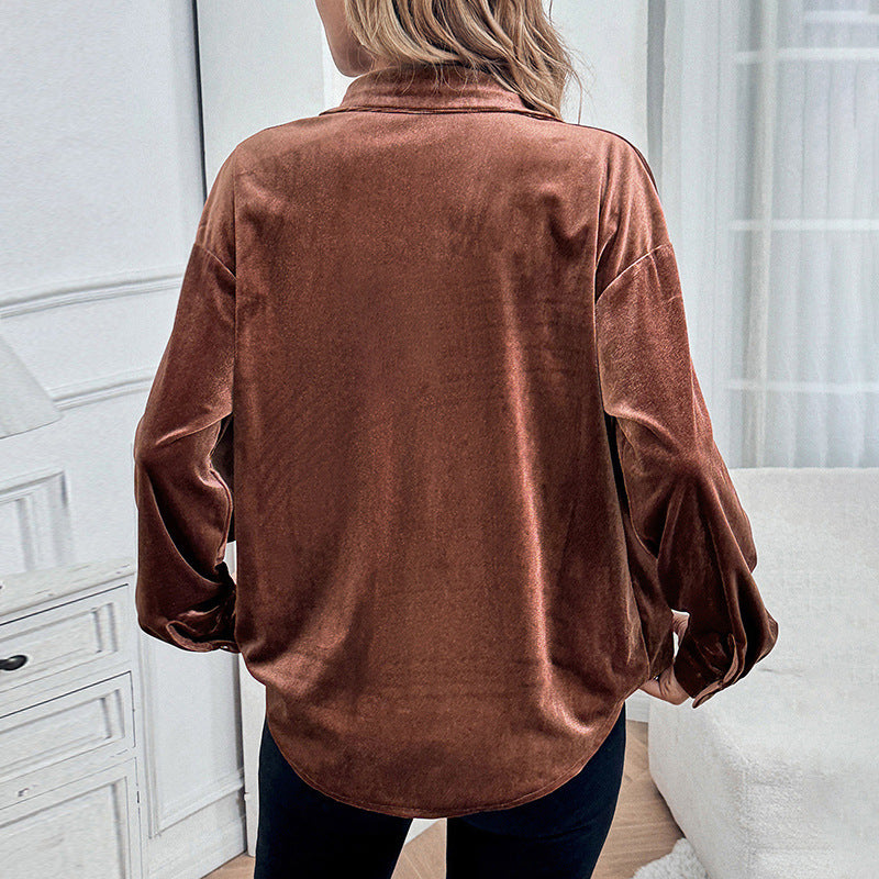 Relaxed Velvet Shirt