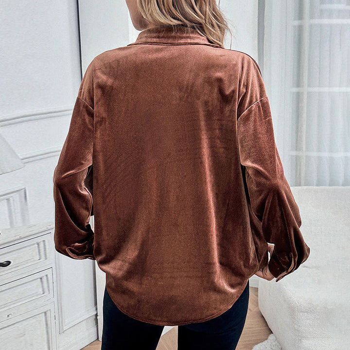 Relaxed Velvet Shirt