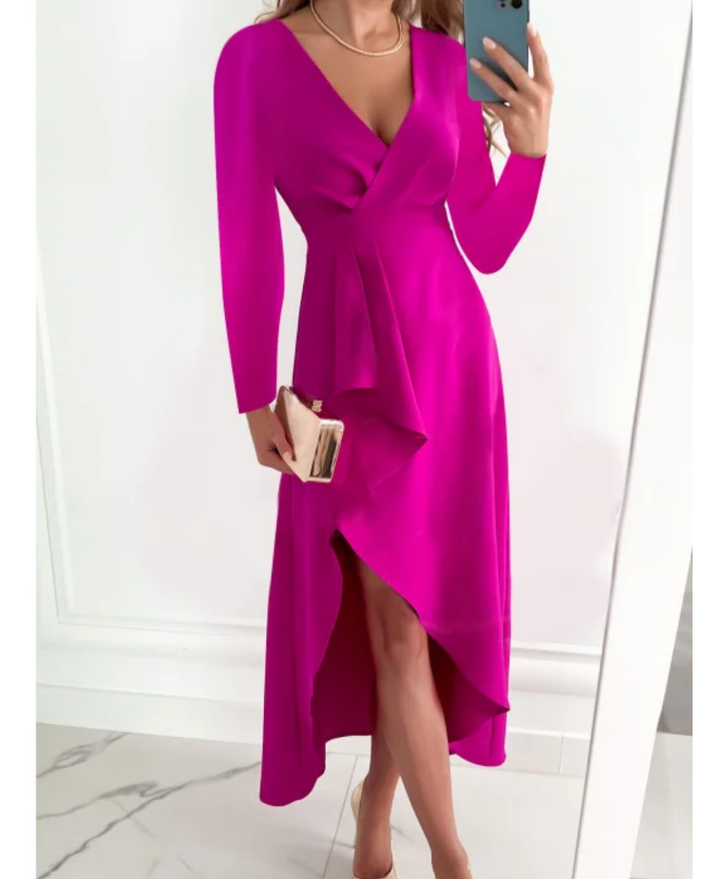 Dina Elegant Draped Midi Dress