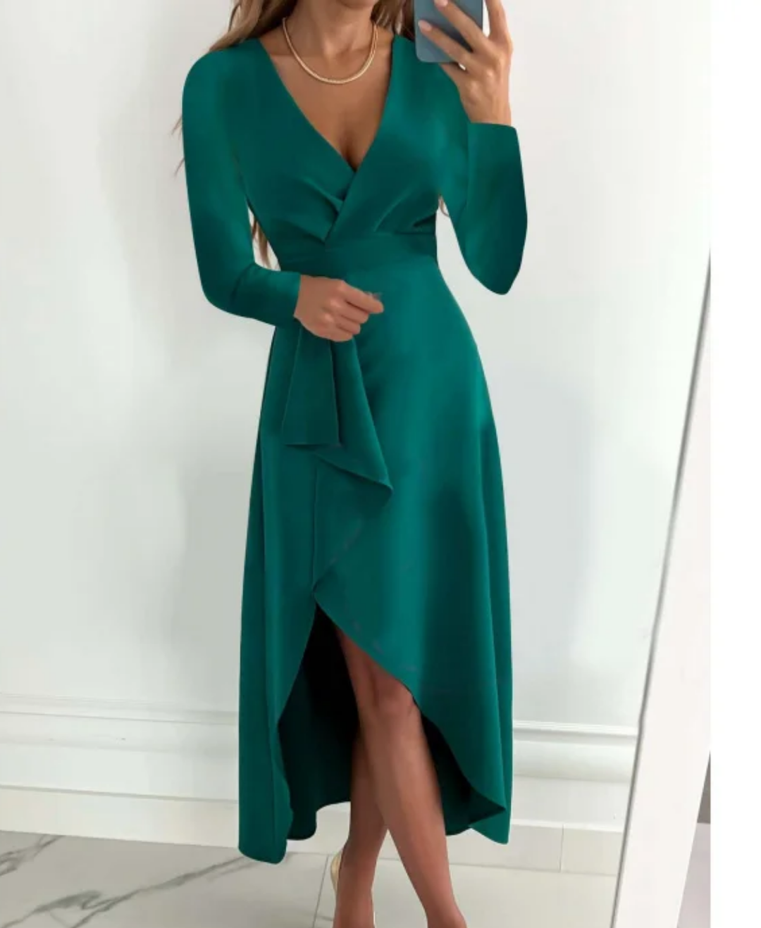 Dina Elegant Draped Midi Dress
