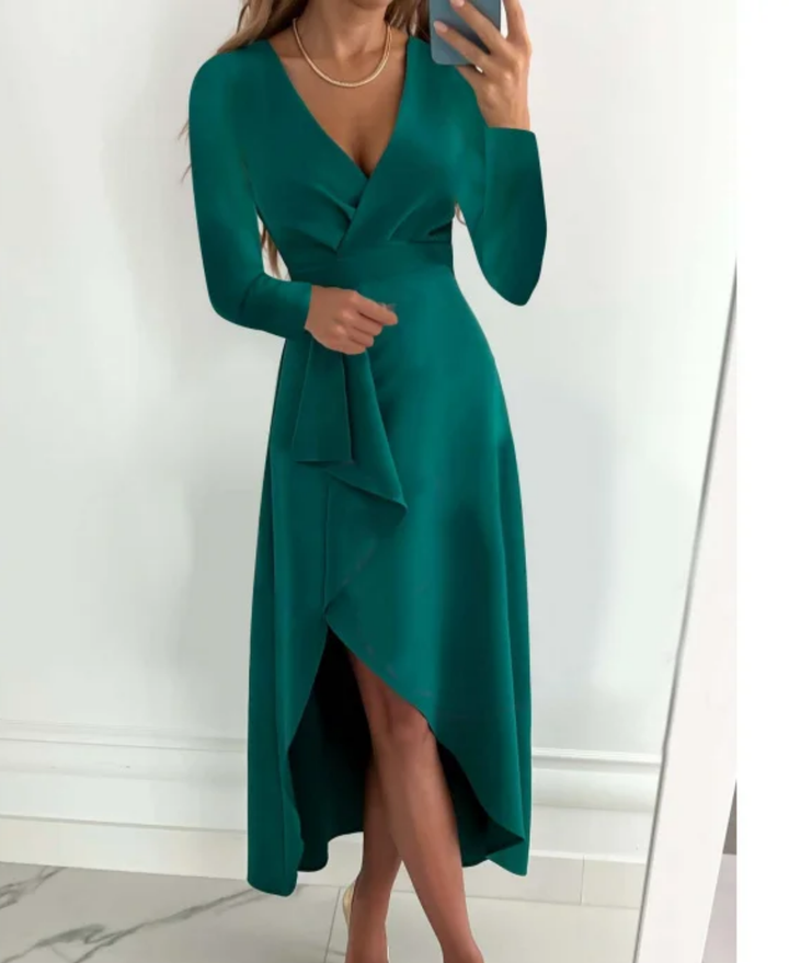 Dina Elegant Draped Midi Dress