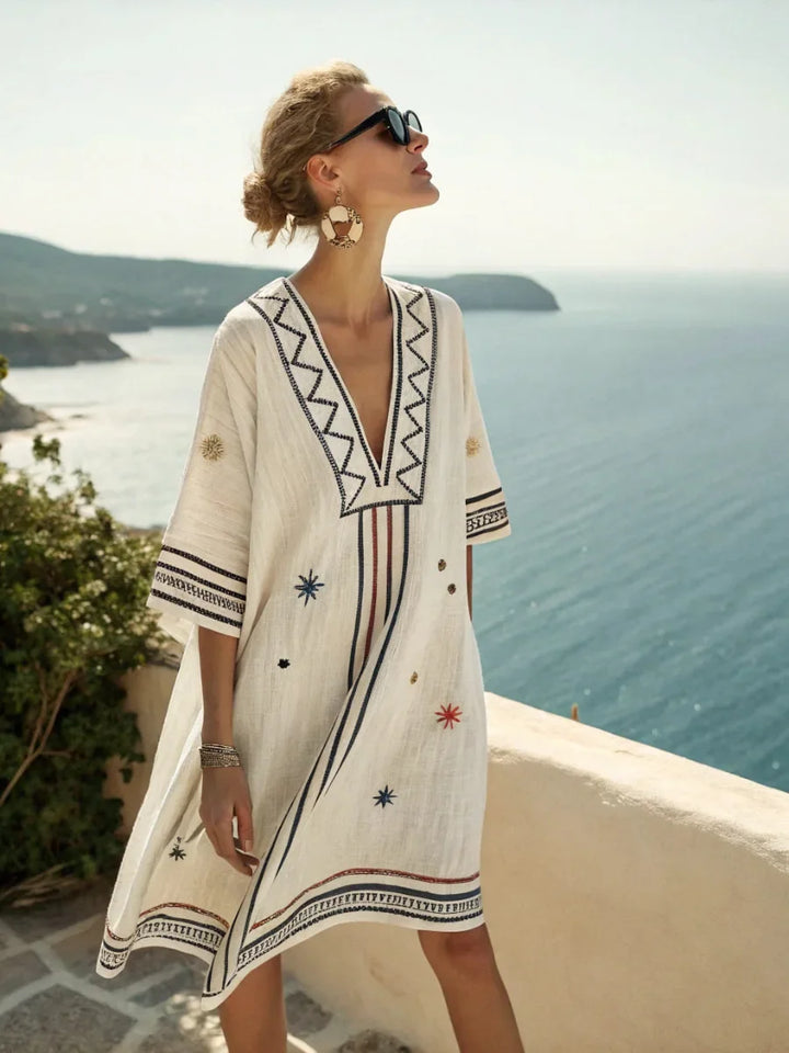 Santorini Breeze Kaftan Dress