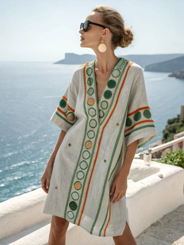 Santorini Breeze Kaftan Dress