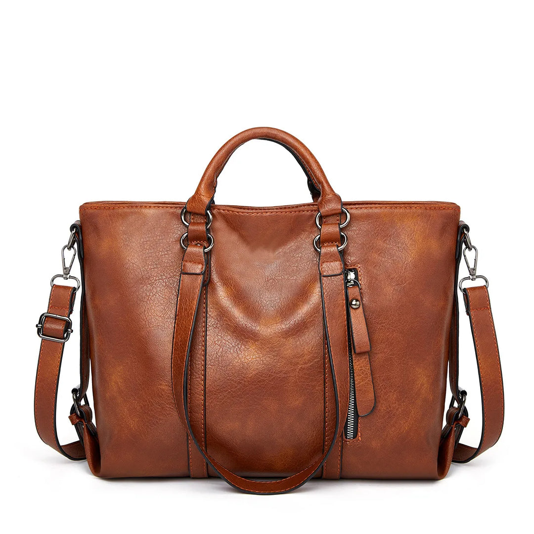 SIGNÉ | LARGE CAPACITY LEATHER SHOULDER BAG
