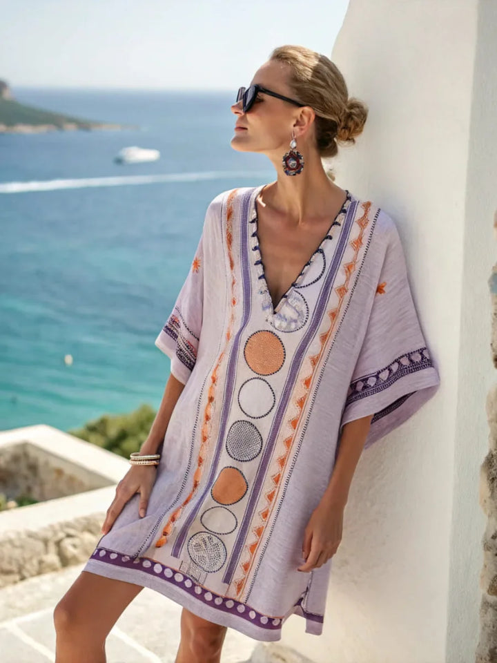 Santorini Breeze Kaftan Dress