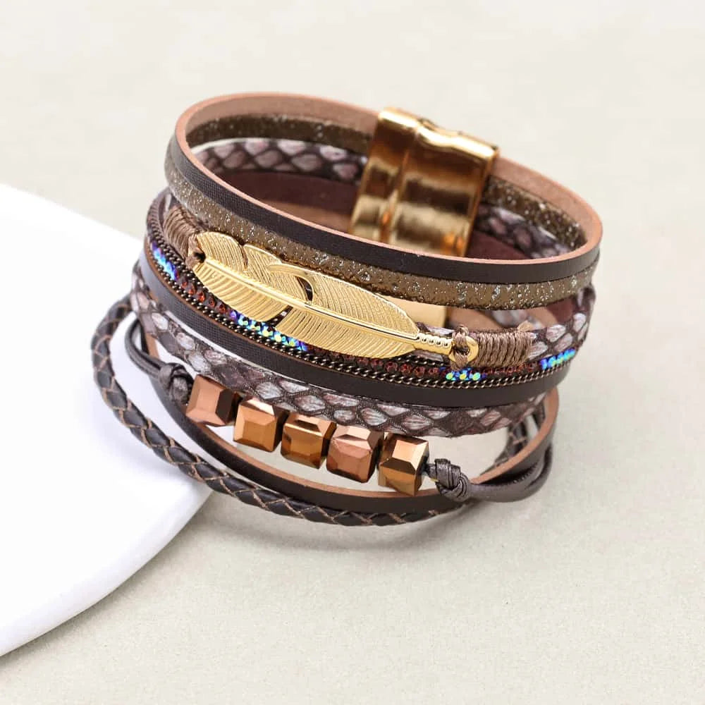 Boho Luxe Wrap Bracelet – Magnetic Elegance