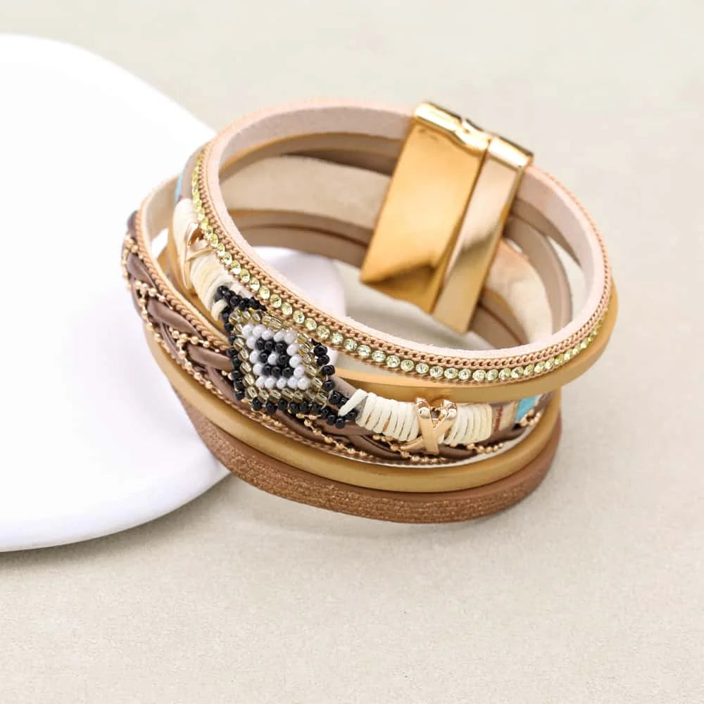 Boho Luxe Wrap Bracelet – Magnetic Elegance