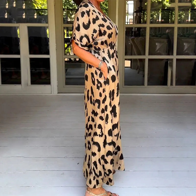 Helga - Leopard Print Maxi Dress