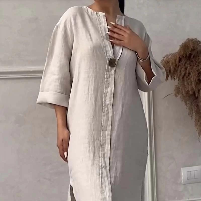 LINA™ | Minimal Linen Tunic Dress