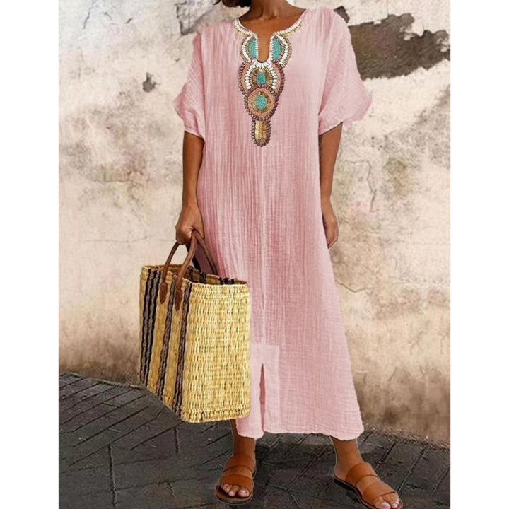 Zahara Boho Embroidered Maxi Dress