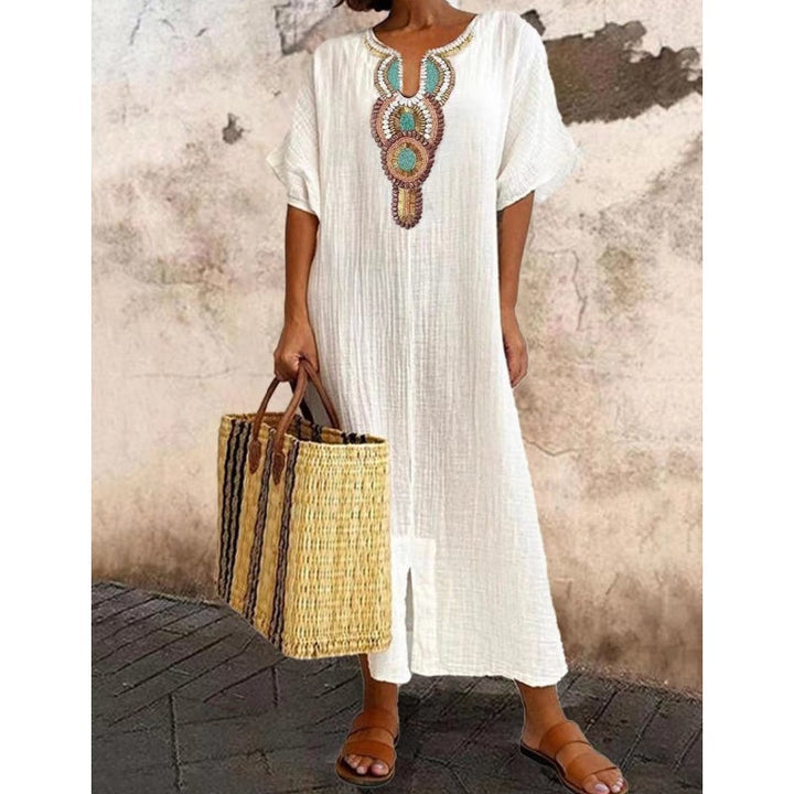 Zahara Boho Embroidered Maxi Dress